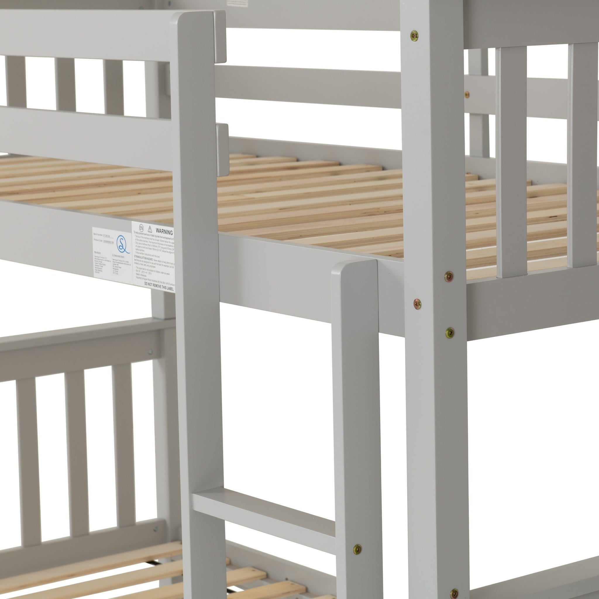 Erin 3' Bunk Bed - Light Grey