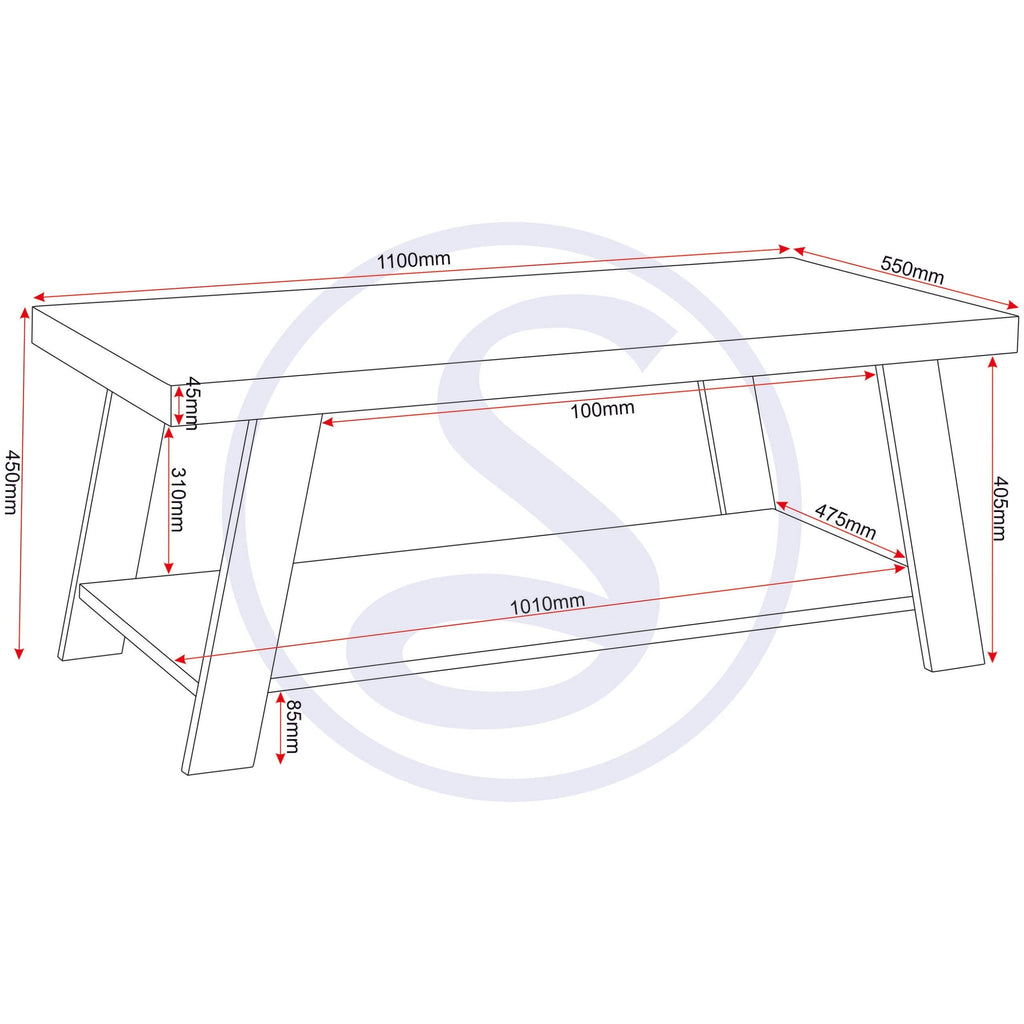 Eddie Coffee Table - Grey/Sonoma Effect