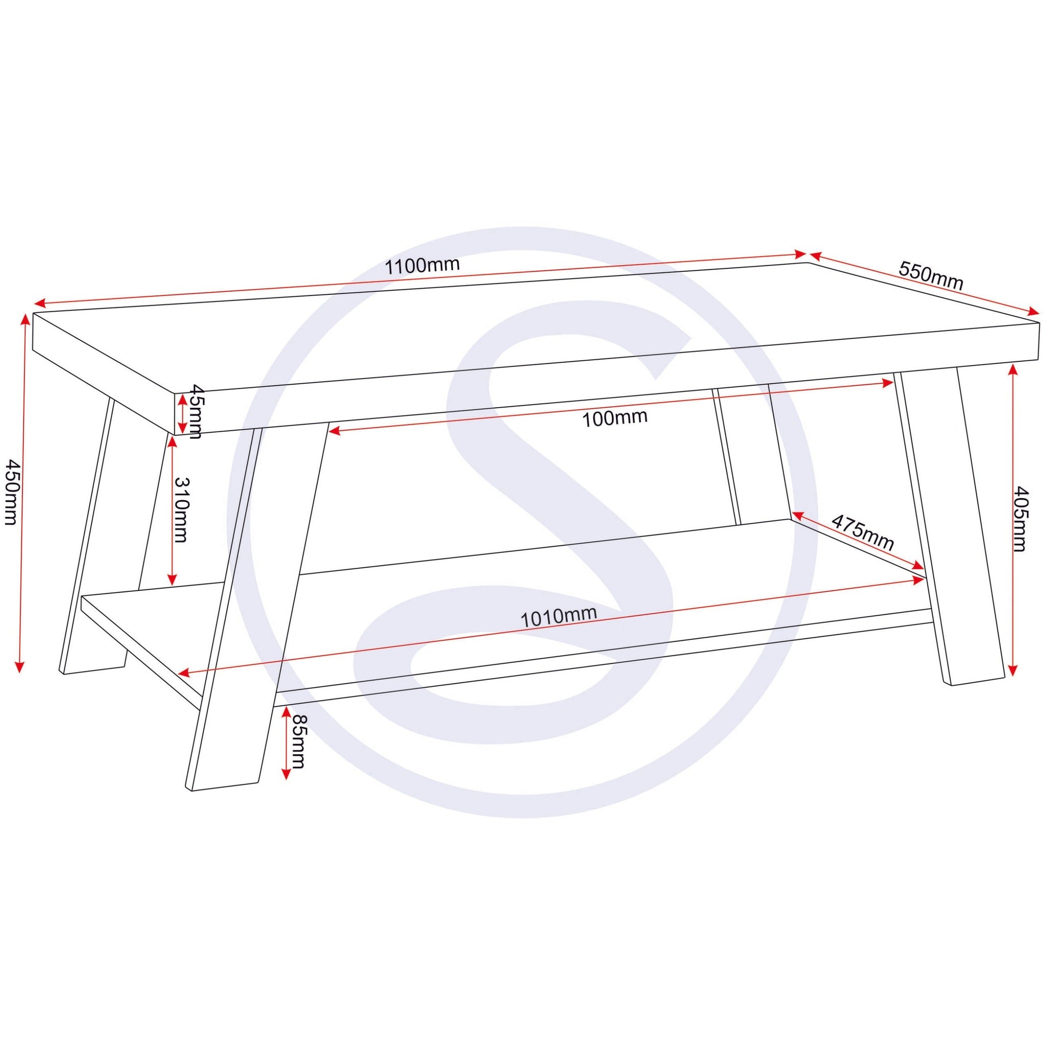 Eddie Coffee Table - Grey/Sonoma Effect
