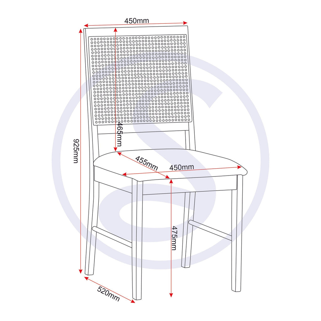 Ellis Dining Chair X2 Per Box - Oak Effect/Grey Fabric