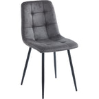 Fenton Dining Chair X2 Per Box - Dark Grey Suede Fabric