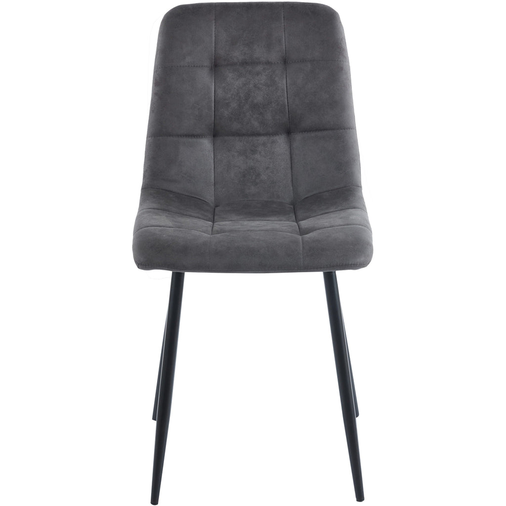 Fenton Dining Chair X2 Per Box - Dark Grey Suede Fabric