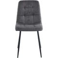 Fenton Dining Chair X2 Per Box - Dark Grey Suede Fabric