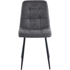 Fenton Dining Chair X2 Per Box - Dark Grey Suede Fabric