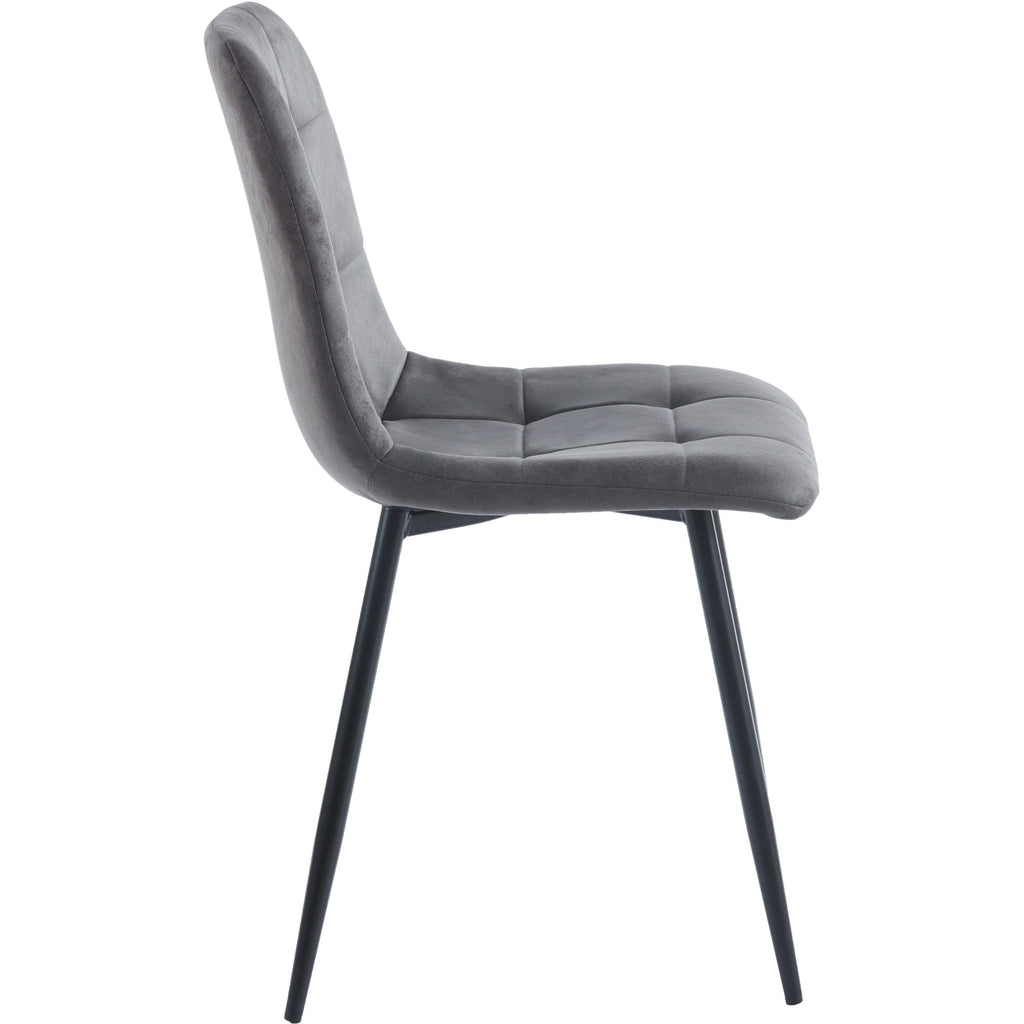 Fenton Dining Chair X2 Per Box - Dark Grey Suede Fabric