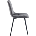 Fenton Dining Chair X2 Per Box - Dark Grey Suede Fabric