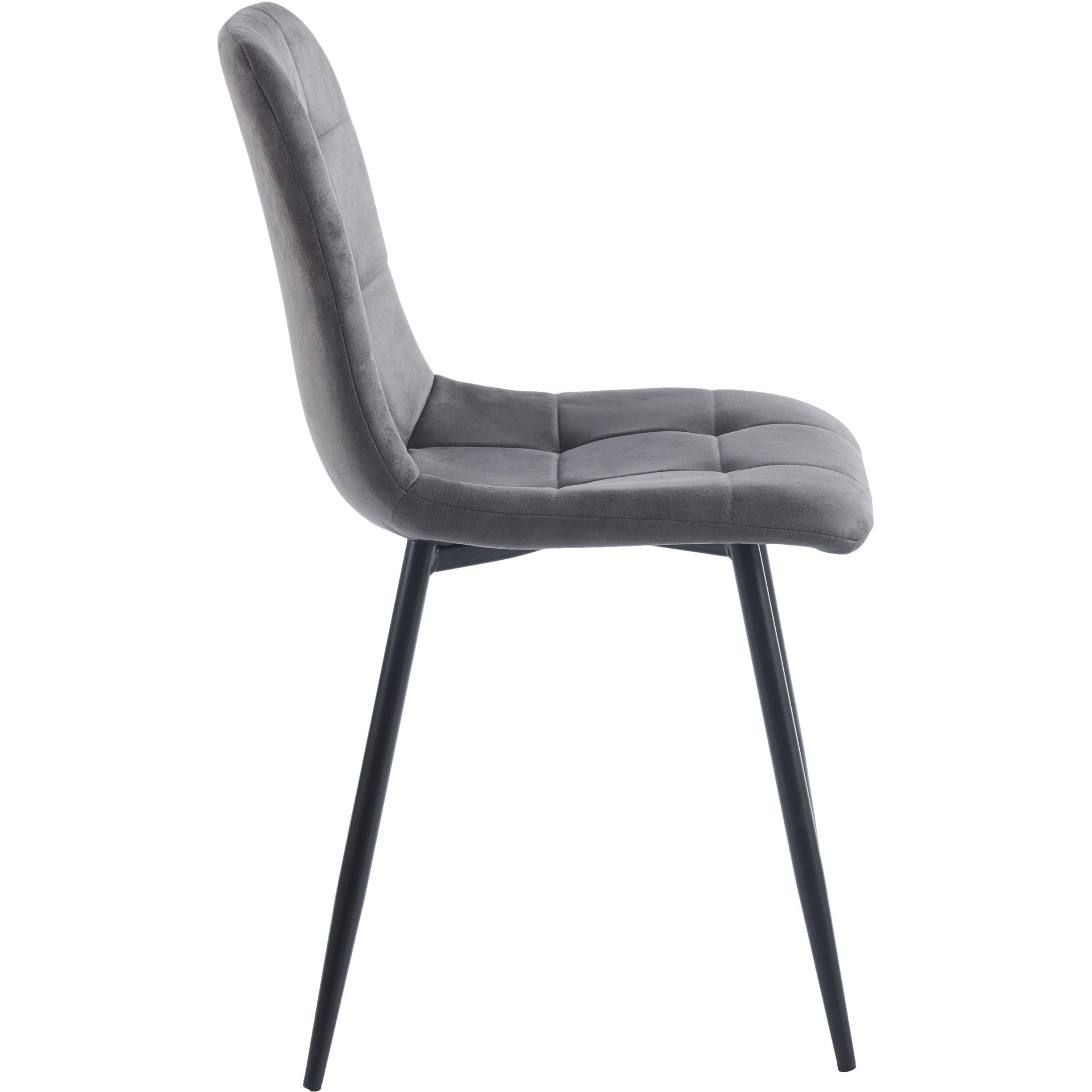 Fenton Dining Chair X2 Per Box - Dark Grey Suede Fabric