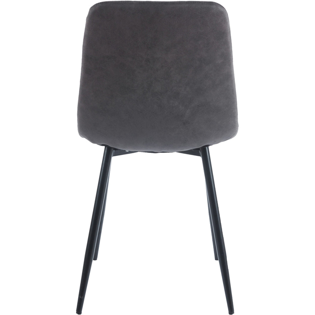 Fenton Dining Chair X2 Per Box - Dark Grey Suede Fabric
