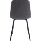 Fenton Dining Chair X2 Per Box - Dark Grey Suede Fabric