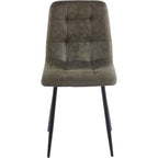 Fenton Dining Chair X2 Per Box - Olive Green Suede Fabric