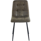 Fenton Dining Set X6 Chairs - White/Olive Green Suede Fabric