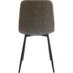 Fenton Dining Chair X2 Per Box - Olive Green Suede Fabric
