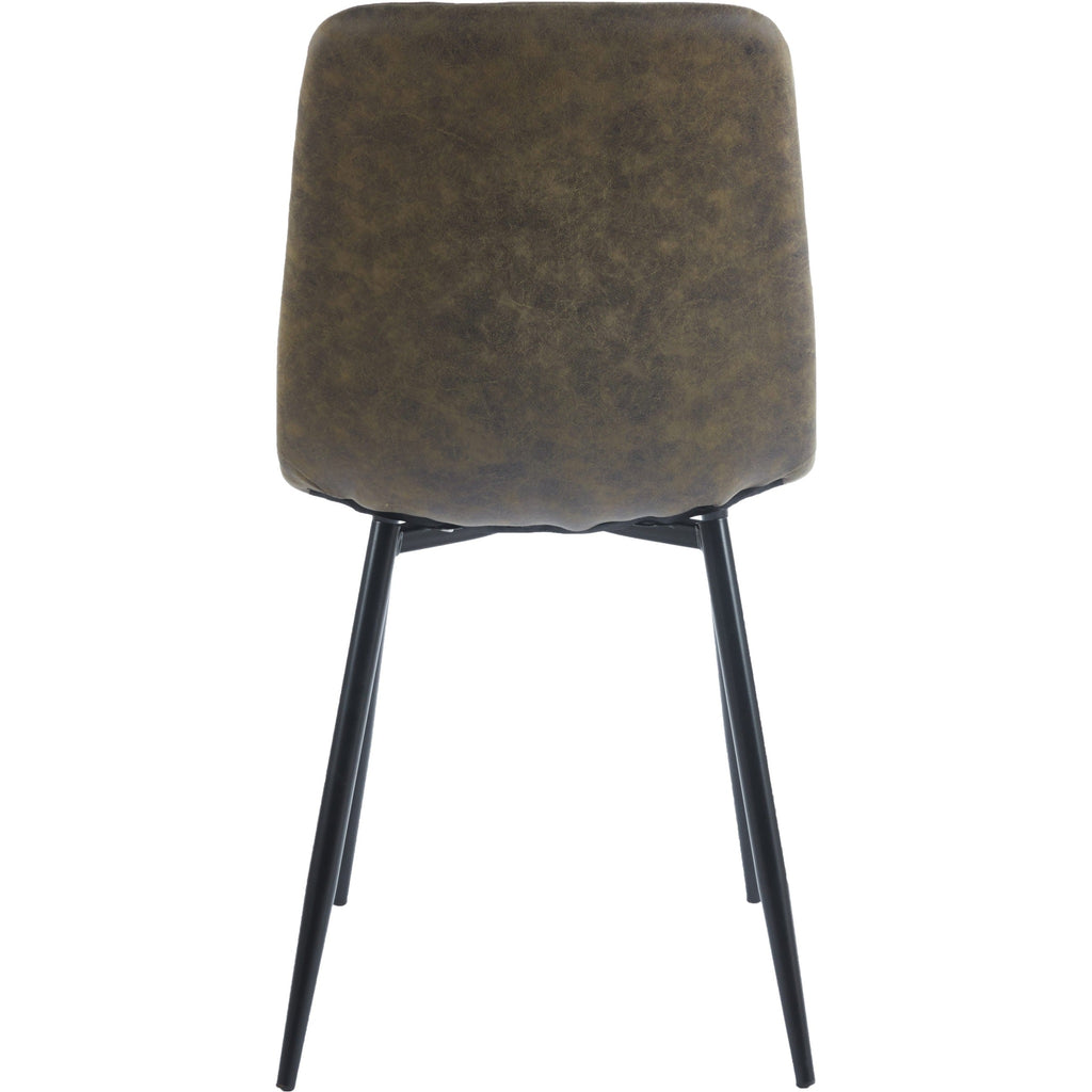 Fenton Dining Set X6 Chairs - White/Olive Green Suede Fabric