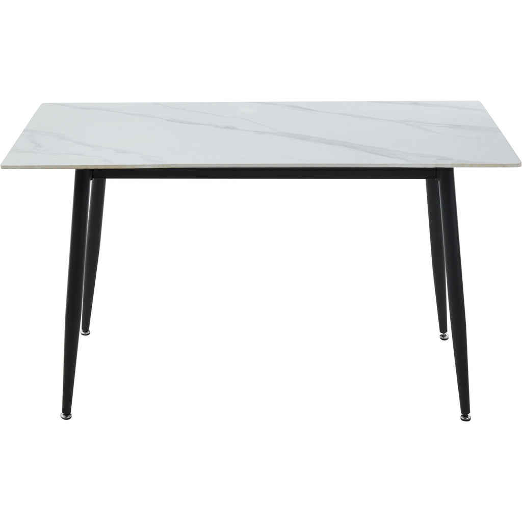 Fenton Dining Table - White Marble Stone Effect