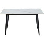 Fenton Dining Table - White Marble Stone Effect