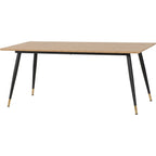Hamilton Large Dining Table - Medium Oak Effect/Black
