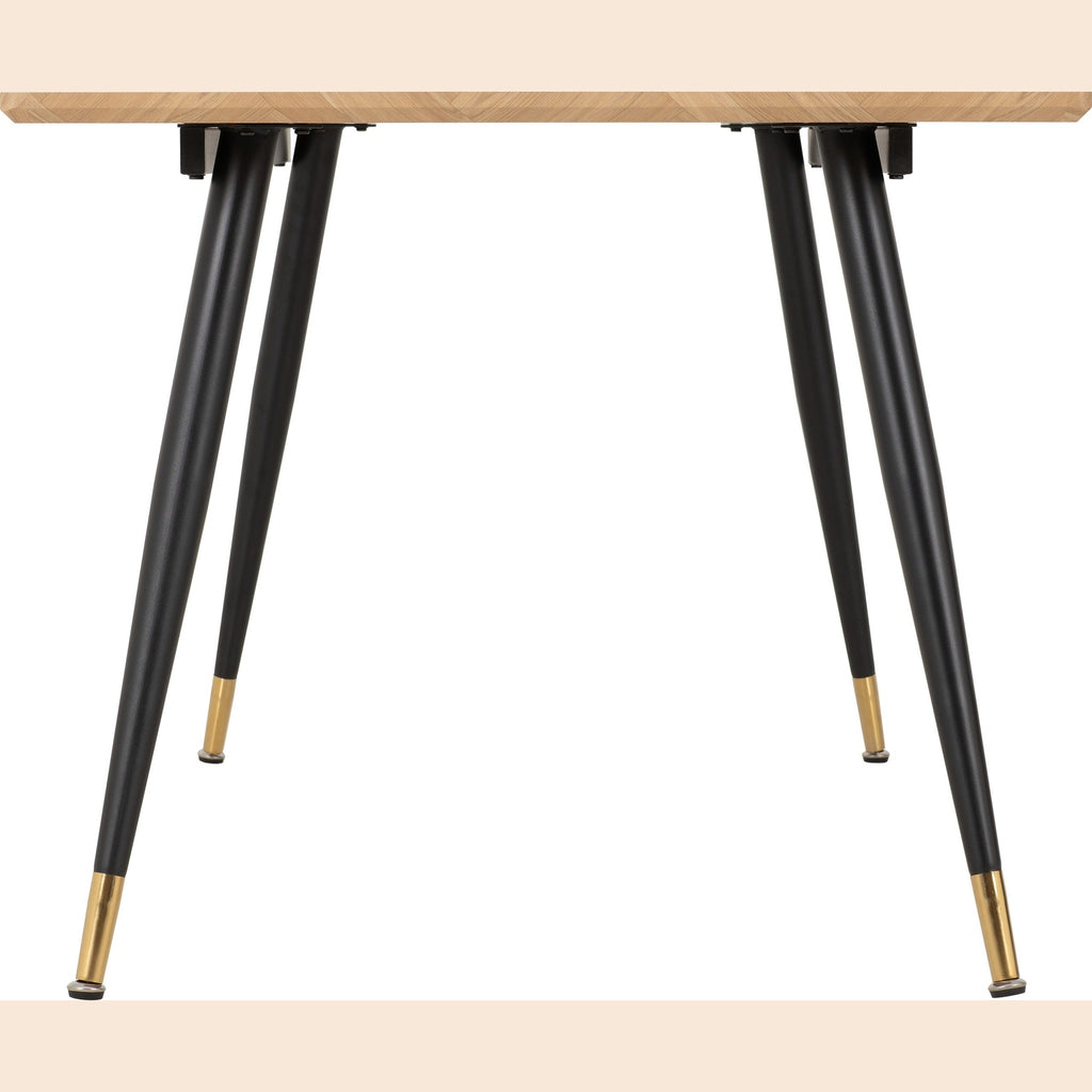 Hamilton & Avery Large Dining Set X6 Chairs - Medium Oak Effect/Emerald Green Velvet