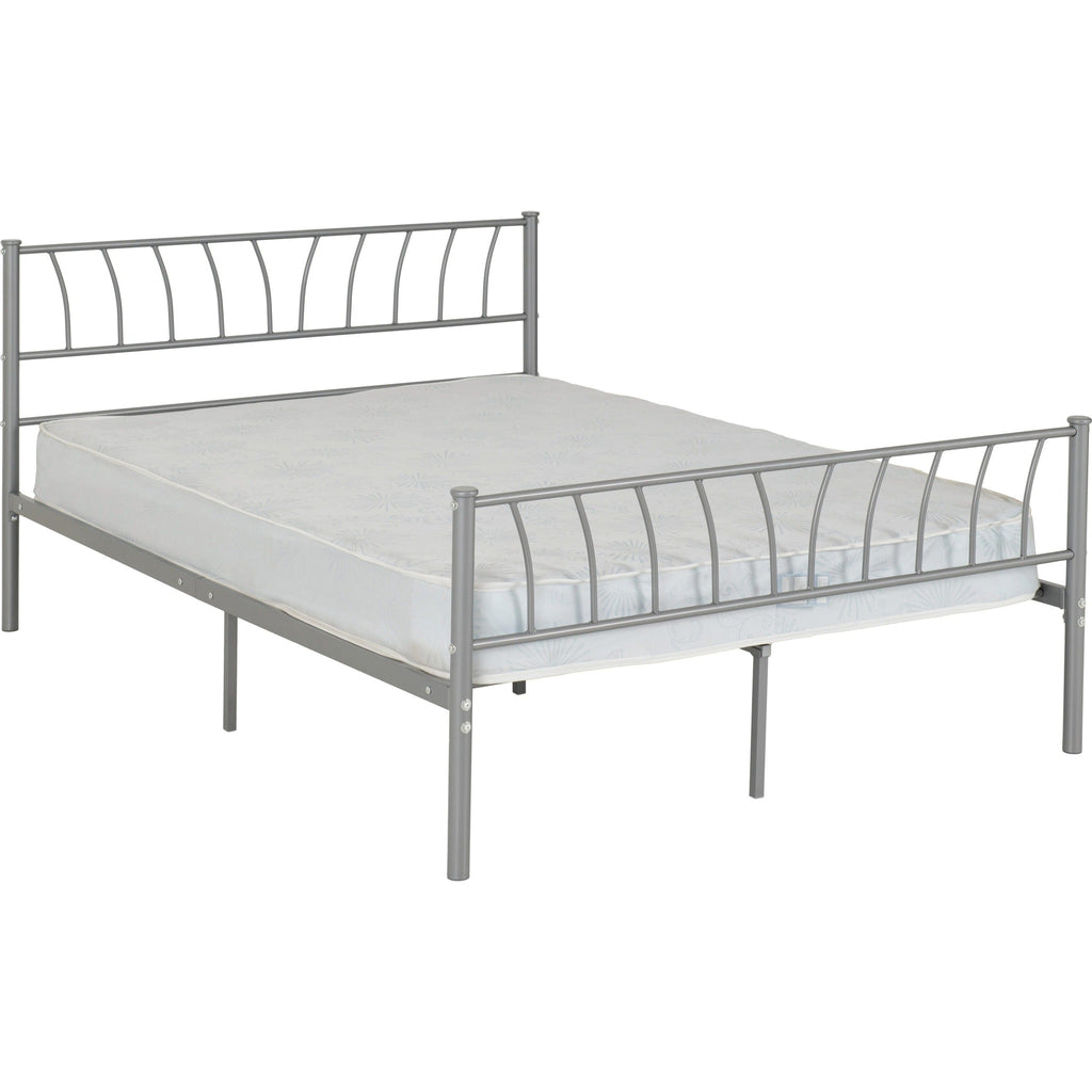 Harlow 4'6" Bed - Silver