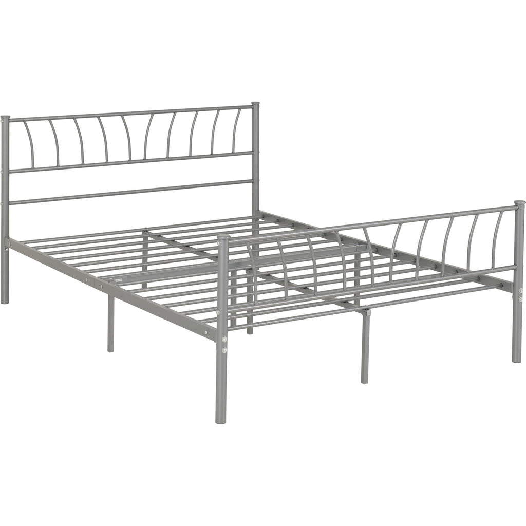 Harlow 4'6" Bed - Silver