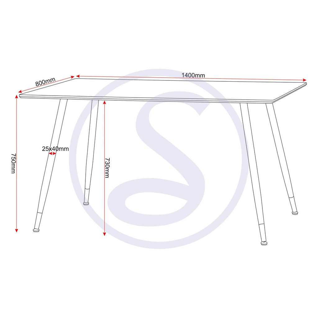 Hamilton Medium Dining Table - Medium Oak Effect/Black