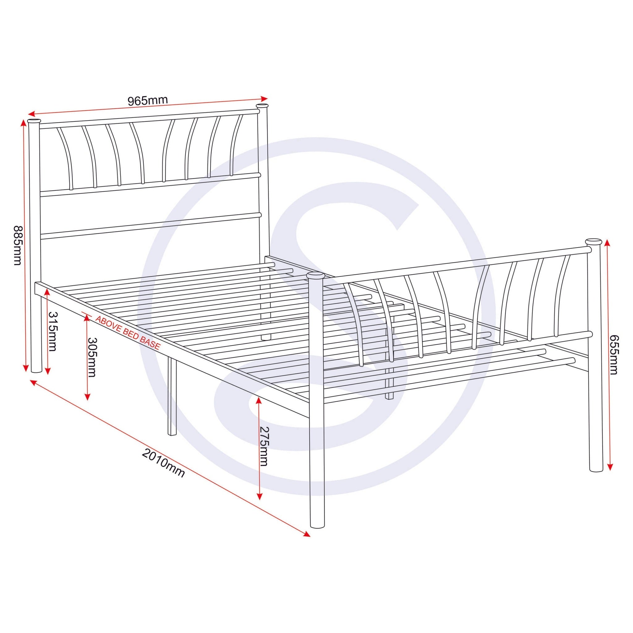 Harlow 3' Bed - Black