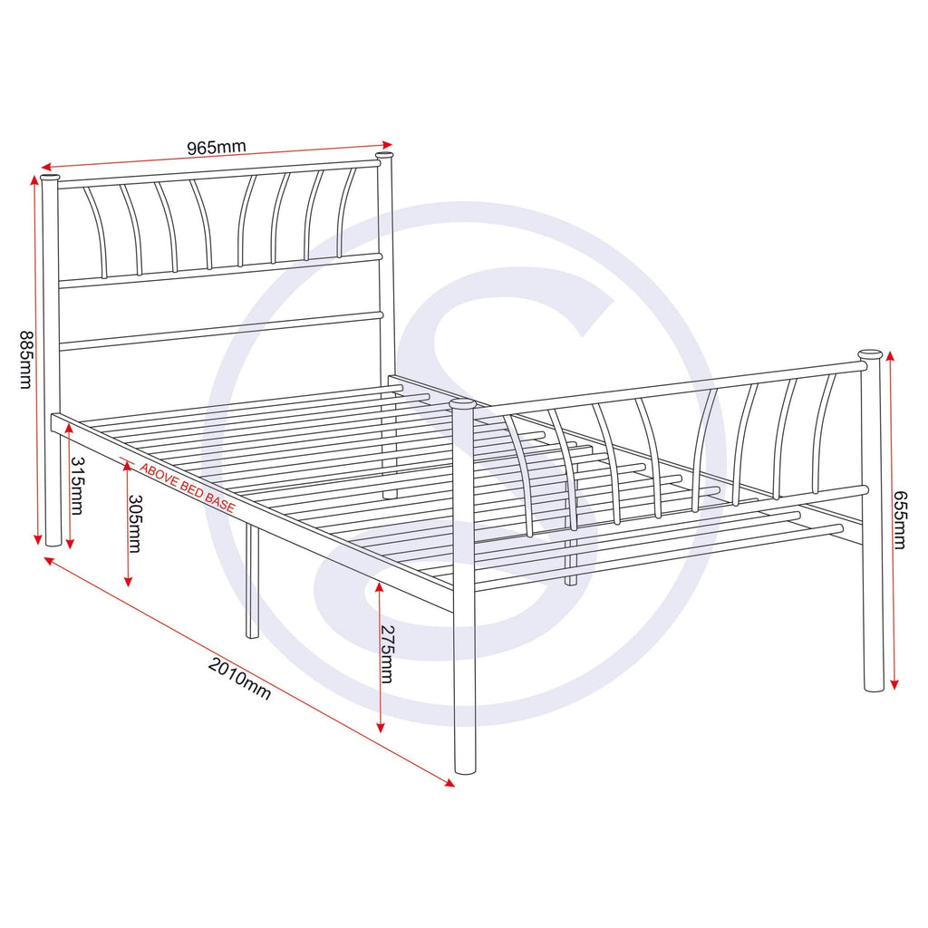 Harlow 3' Bed - Silver