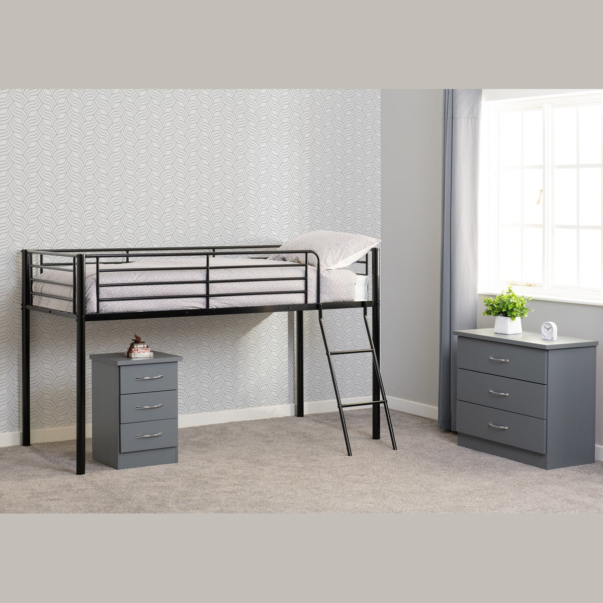 Kora Mid Sleeper Bed - Black