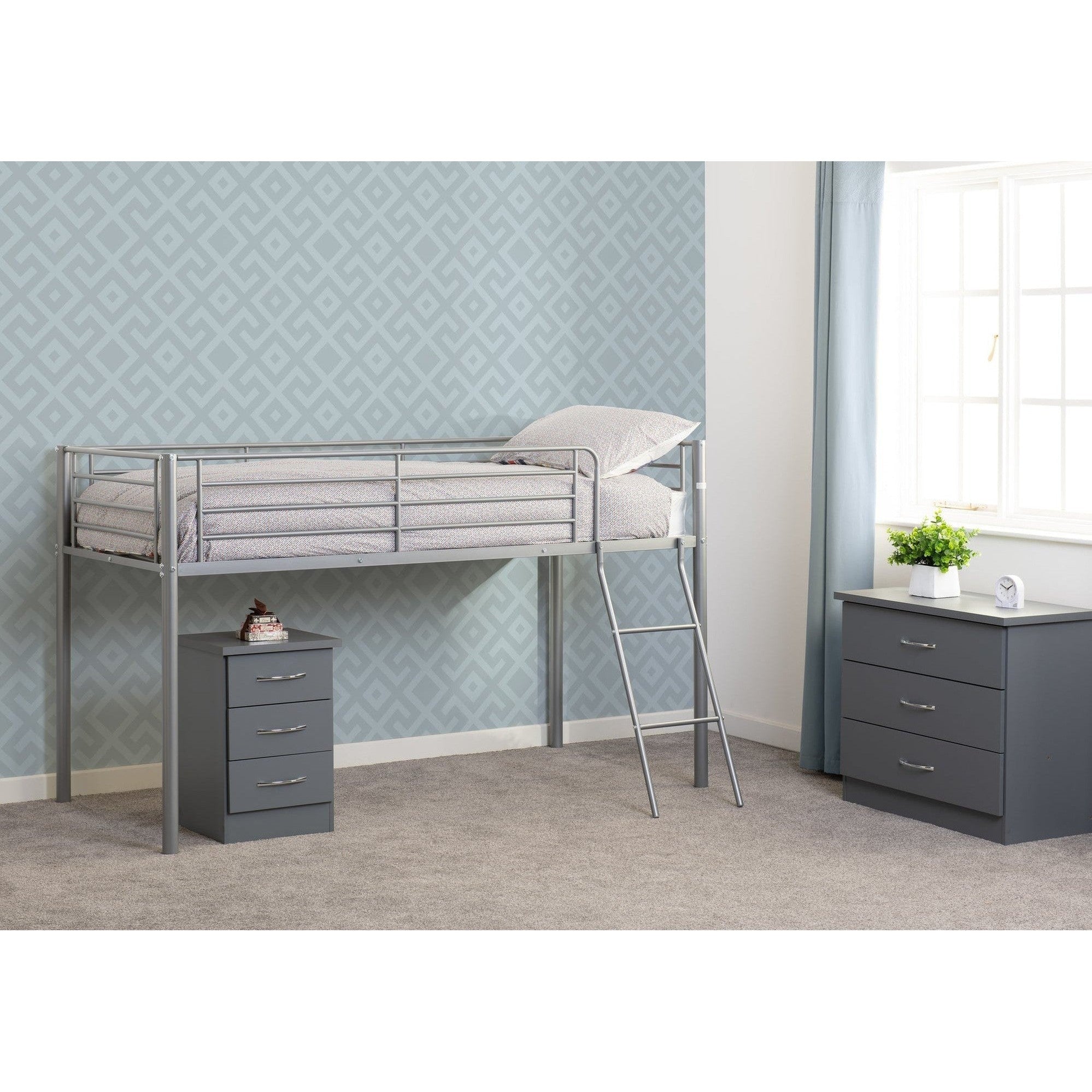 Kora Mid Sleeper Bed - Silver