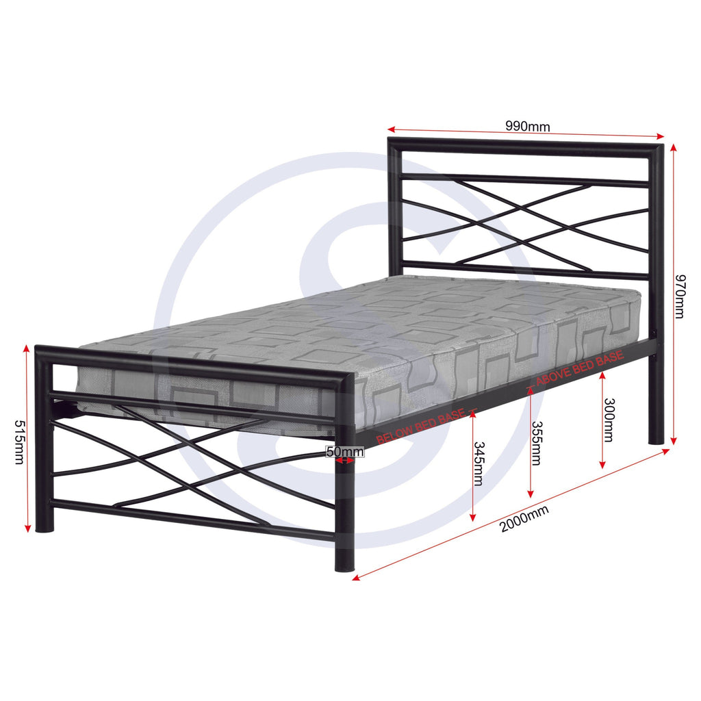 Kelly 3' Bed - Black