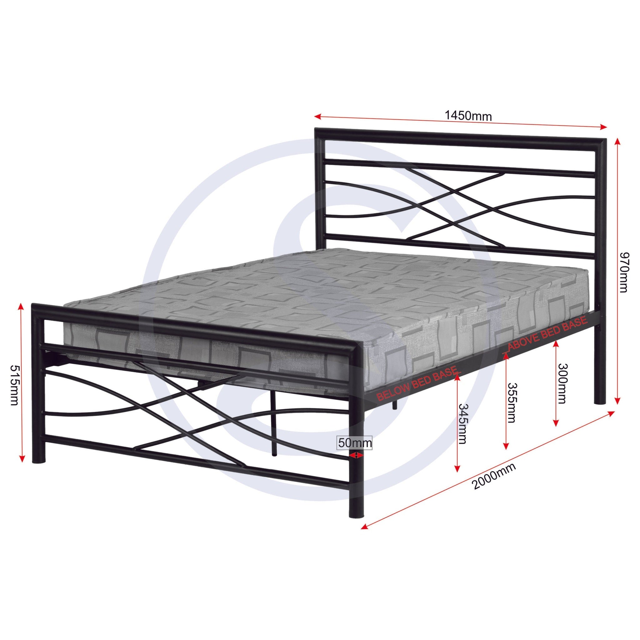 Kelly 4'6" Bed - Black