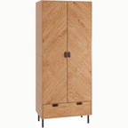 Leon 2 Door 1 Drawer Wardrobe - Medium Oak Effect