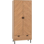 Leon 2 Door 1 Drawer Wardrobe - Medium Oak Effect