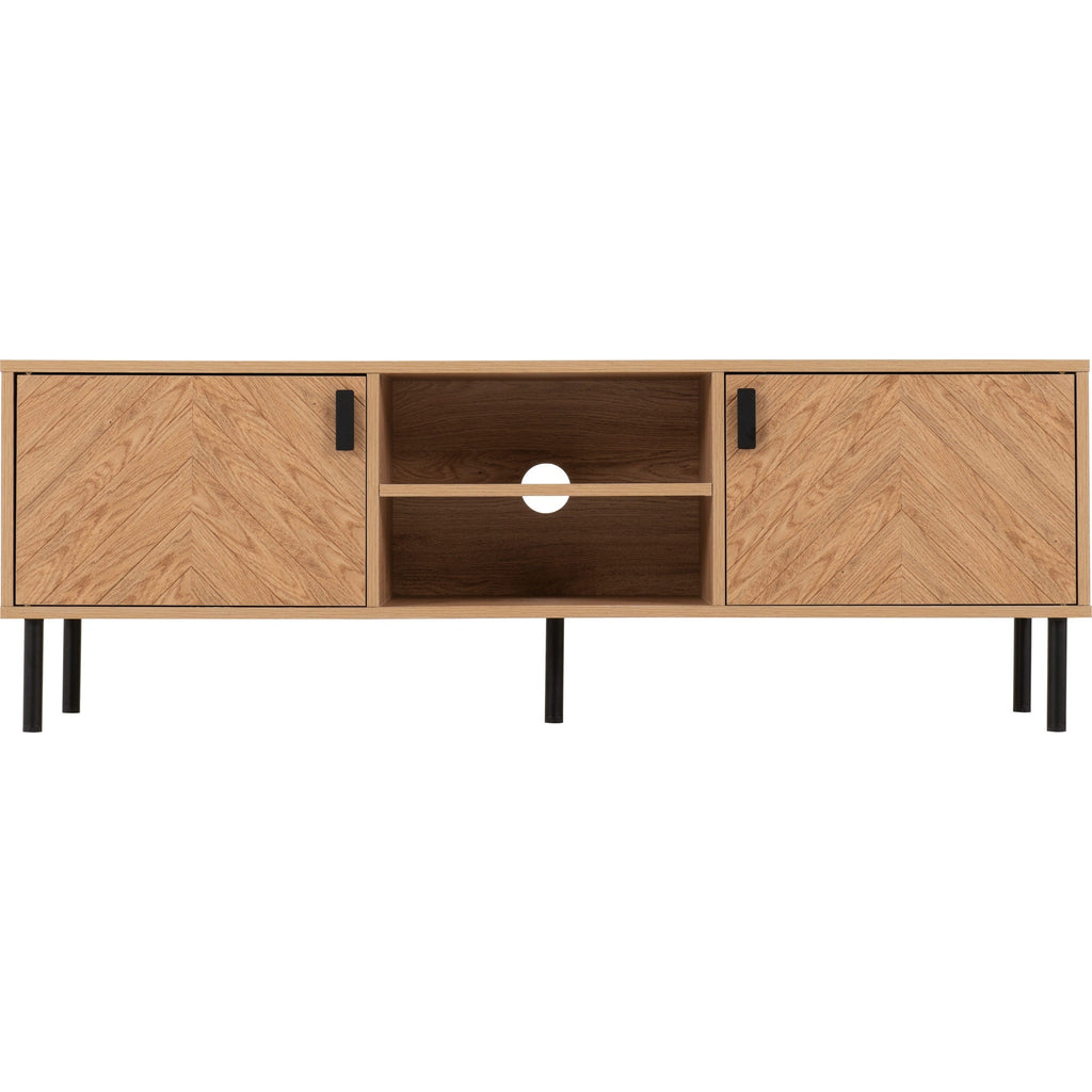 Leon 2 Door Tv Unit - Medium Oak Effect