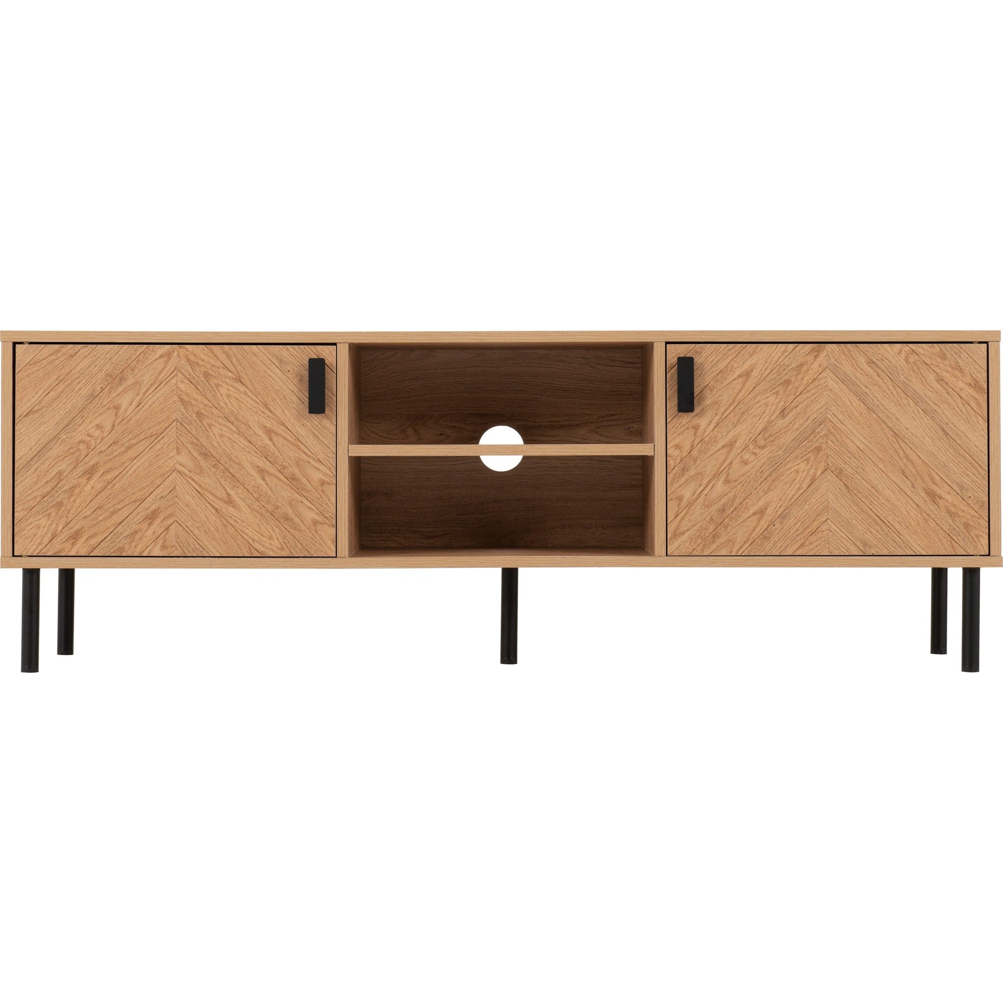 Leon 2 Door Tv Unit - Medium Oak Effect