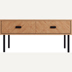Leon 2 Drawer Coffee Table - Medium Oak Effect