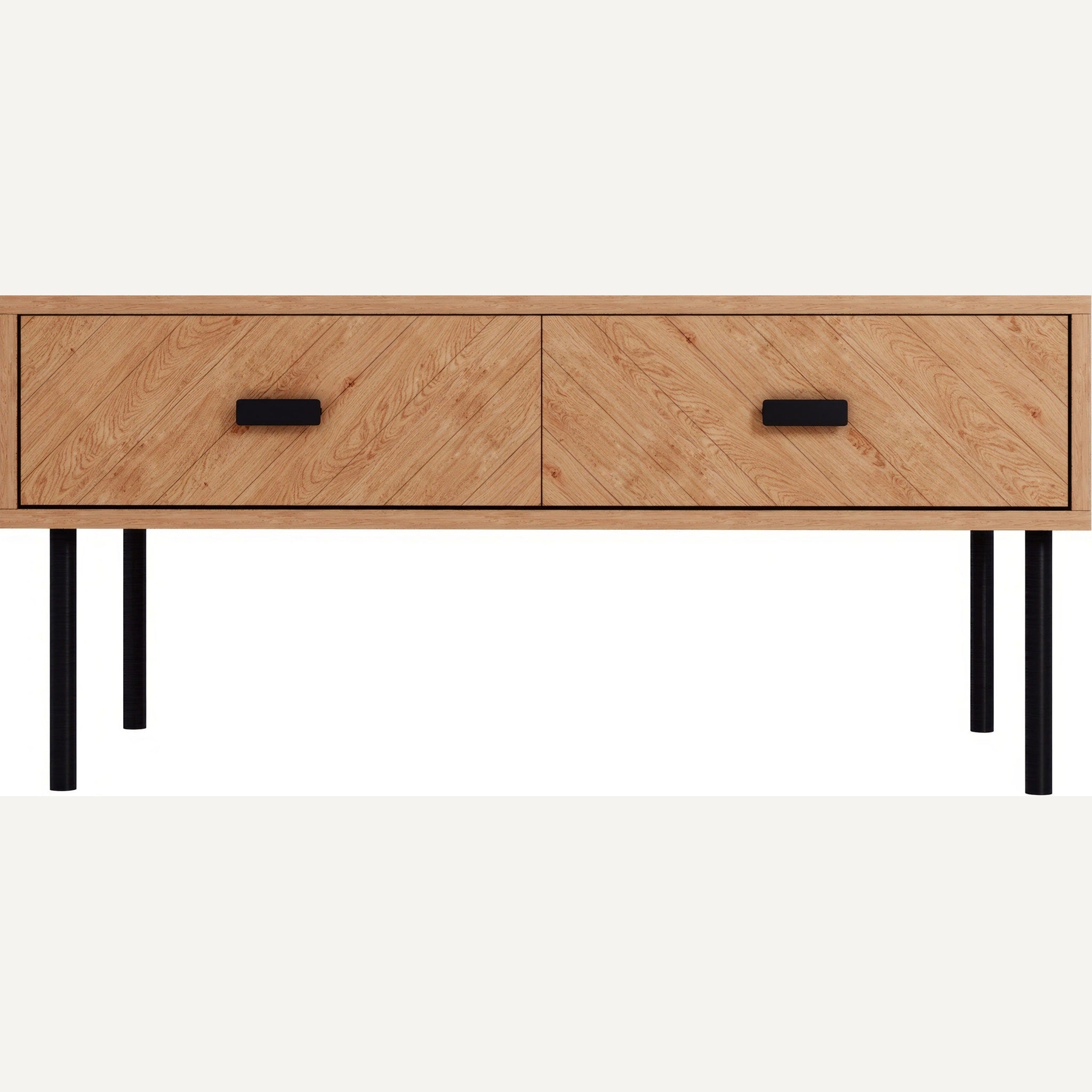 Leon 2 Drawer Coffee Table - Medium Oak Effect