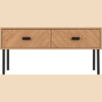 Leon 2 Drawer Coffee Table - Medium Oak Effect