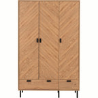 Leon 3 Door 2 Drawer Wardrobe - Medium Oak Effect