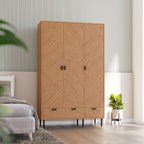 Leon 3 Door 2 Drawer Wardrobe - Medium Oak Effect