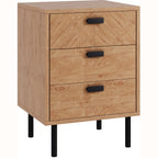 Leon 3 Drawer Bedside - Medium Oak Effect