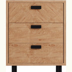 Leon 3 Drawer Bedside - Medium Oak Effect