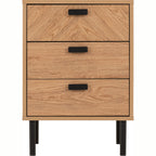 Leon 3 Drawer Bedside - Medium Oak Effect