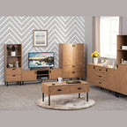 Leon 2 Drawer Coffee Table - Medium Oak Effect