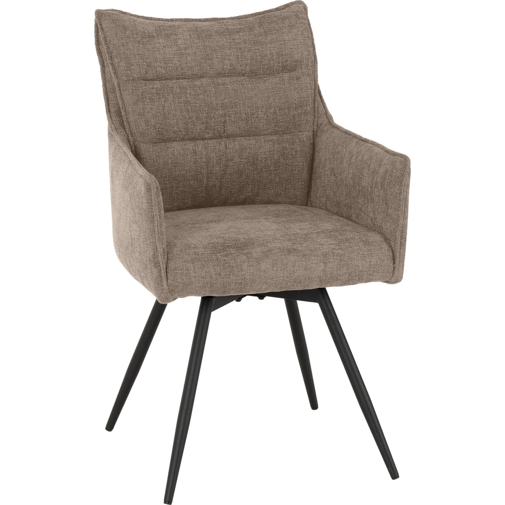 Lewis Carver Swivel Dining Chair X2 Per Box - Fawn Fabric
