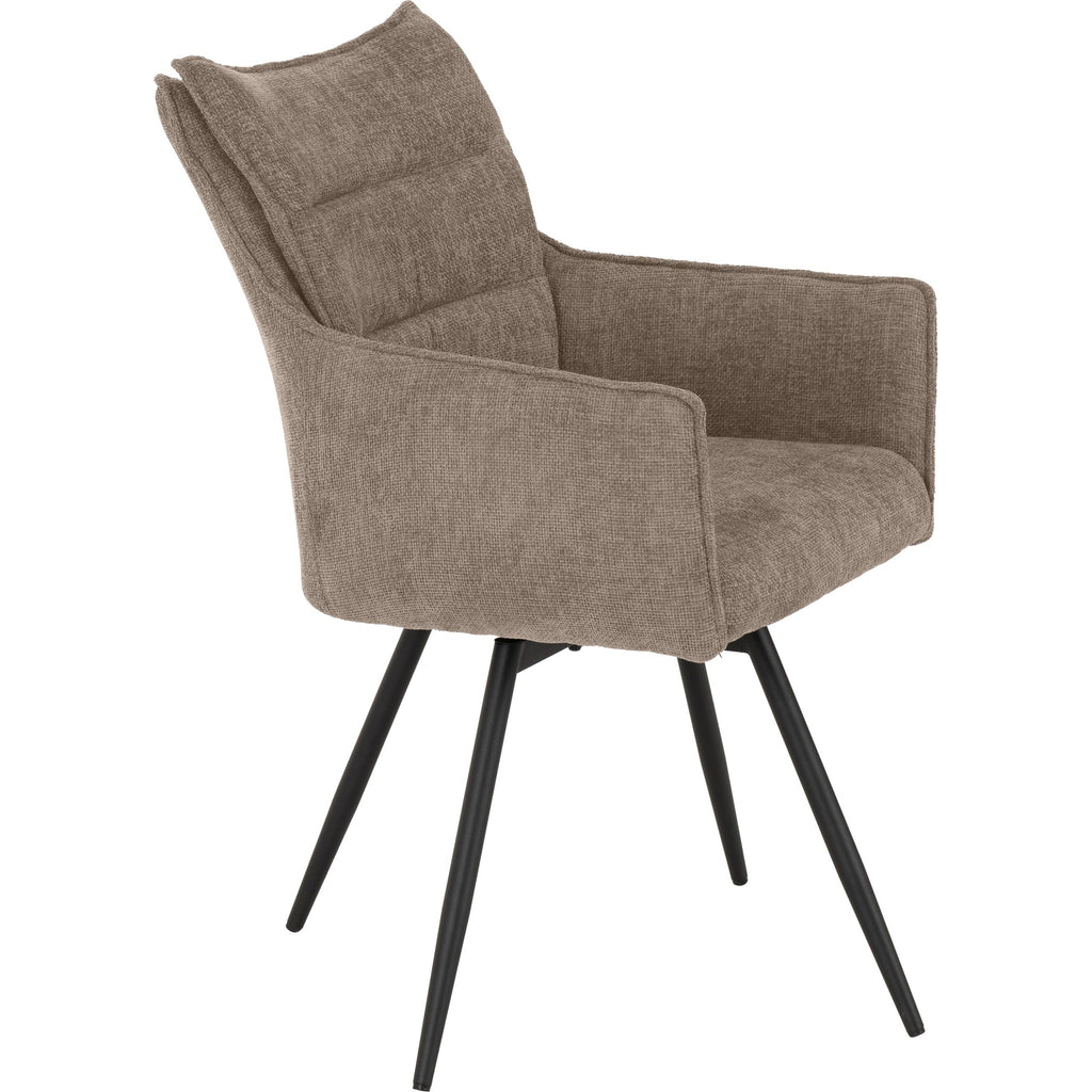Lewis Carver Swivel Dining Chair X2 Per Box - Fawn Fabric