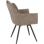 Lewis Carver Swivel Dining Chair X2 Per Box - Fawn Fabric