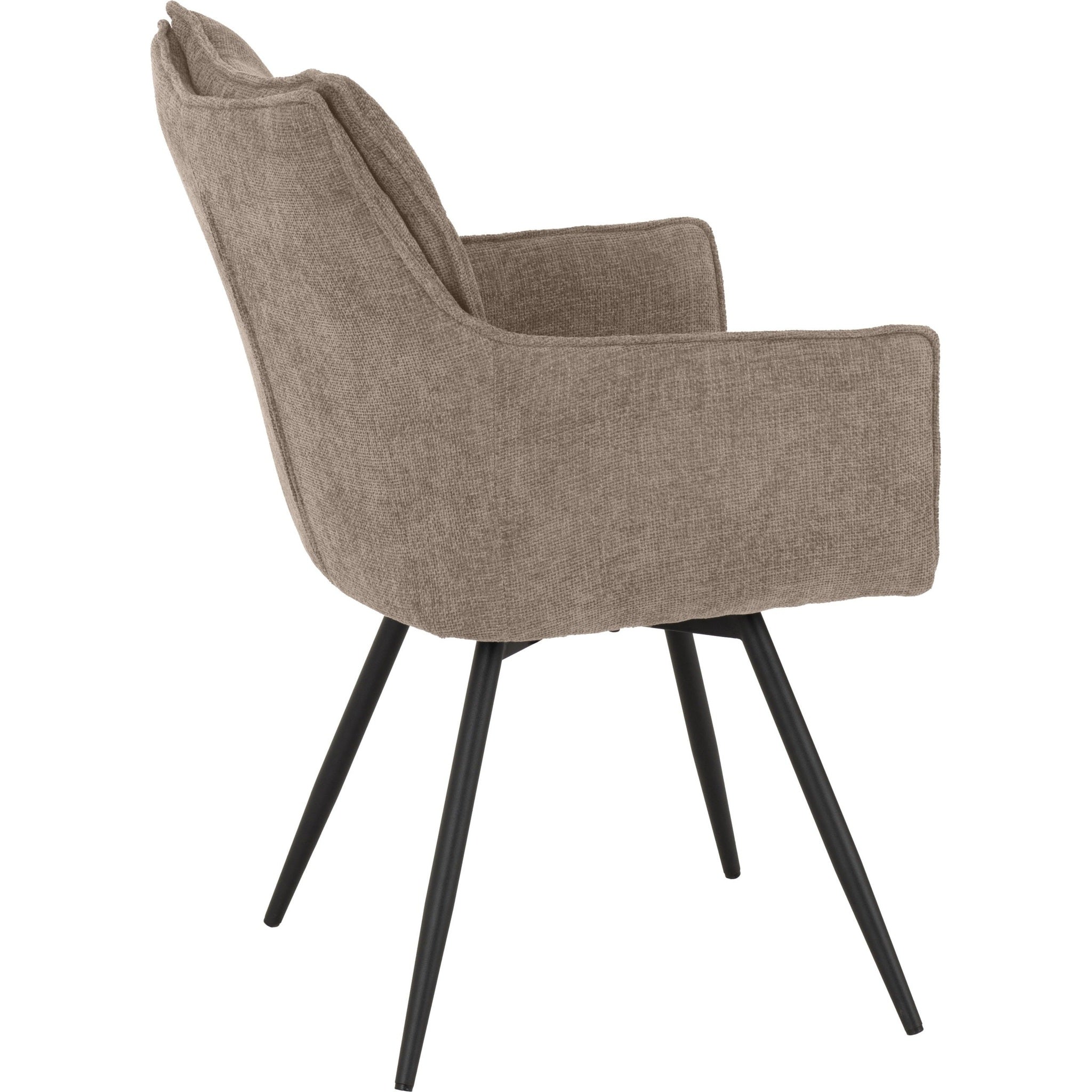 Lewis Carver Swivel Dining Chair X2 Per Box - Fawn Fabric