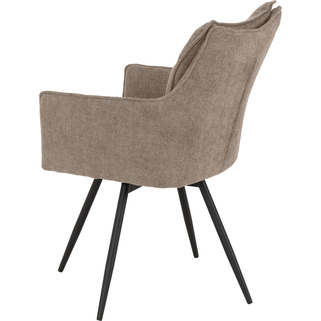 Lewis Carver Swivel Dining Chair X2 Per Box - Fawn Fabric
