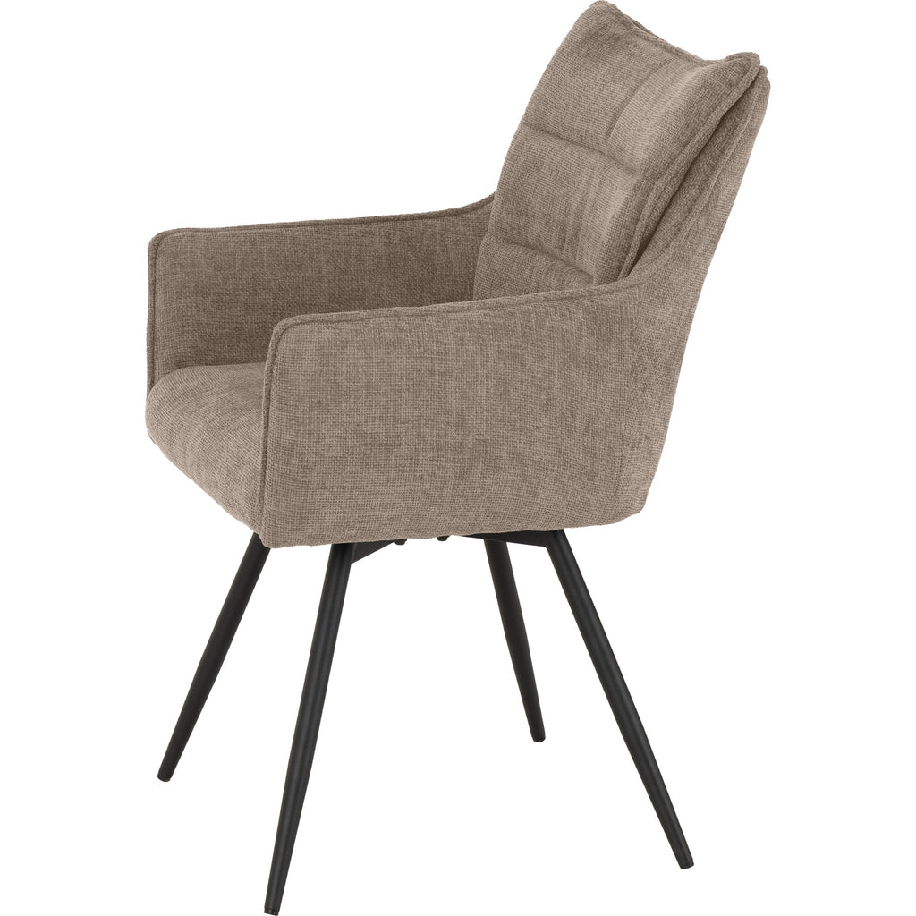 Lewis Carver Swivel Dining Chair X2 Per Box - Fawn Fabric