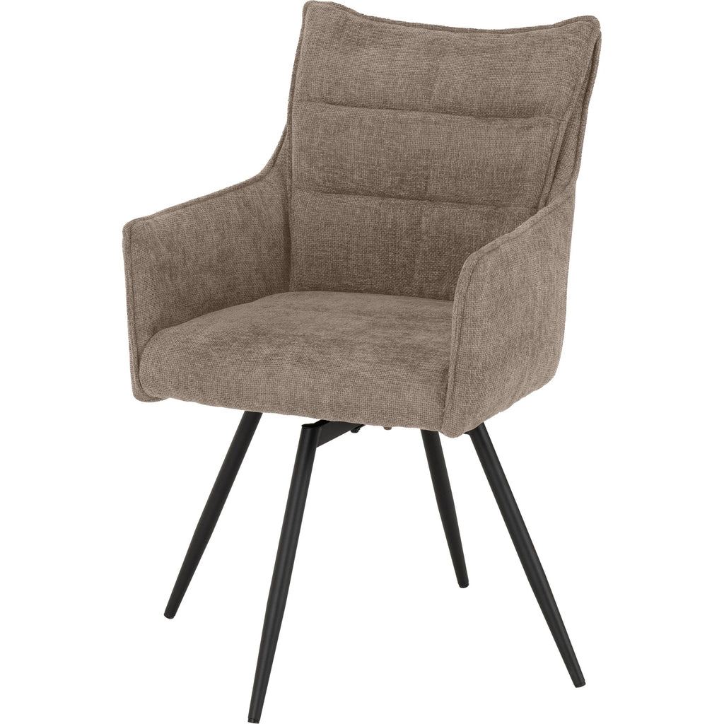 Lewis Carver Swivel Dining Chair X2 Per Box - Fawn Fabric